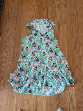 Lilly Pulitzer Mint Floral Mickey Sleeveless Hooded Dress